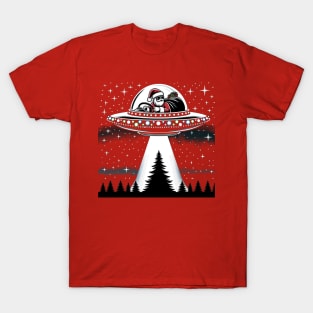 Santa in a UFO UAP T-Shirt